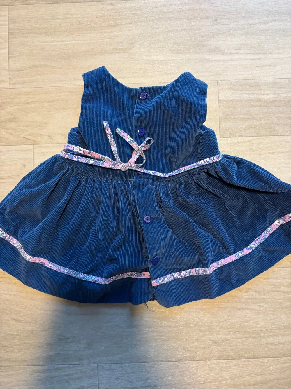 Vintage 90s Mother Goose Corduroy Dress Size 4T Duck Appliqué Cottagecore